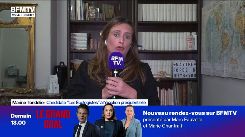 Aide à l'Ukraine: "La paix en Europe se joue en Ukraine", déclare Marine Tondelier, candidate (Les Écologistes) à l'élection présidentielle