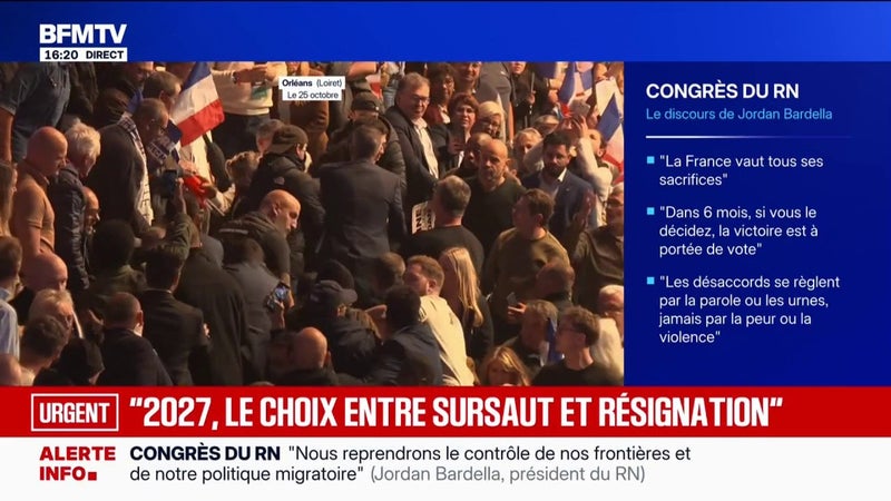 Discours de Jordan Bardella perturbé: des militants de l'Union des étudiants juifs de France et un journaliste de Mediapart exfiltrés du congrès du RN