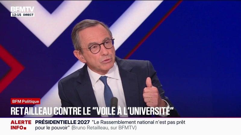 Bruno Retailleau, candidat “Les Républicains” à l’élection présidentielle souhaite interdire le voile à l’université.