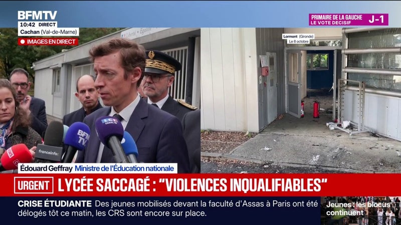 Le ministre de l'Éducation nationale Édouard Geffray assure que les revendications des lycéens sont "entendues"