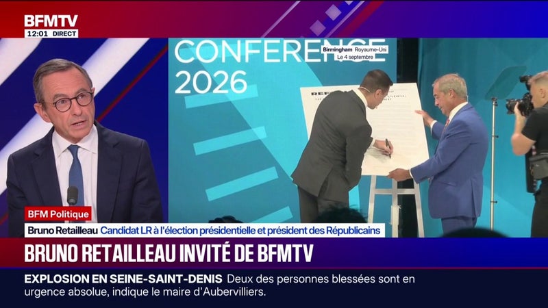 Accord signé entre Jordan Bardella et Nigel Farage: Bruno Retailleau, candidat LR à l'élection présidentielle, dénonce "l'amateurisme" du président du RN