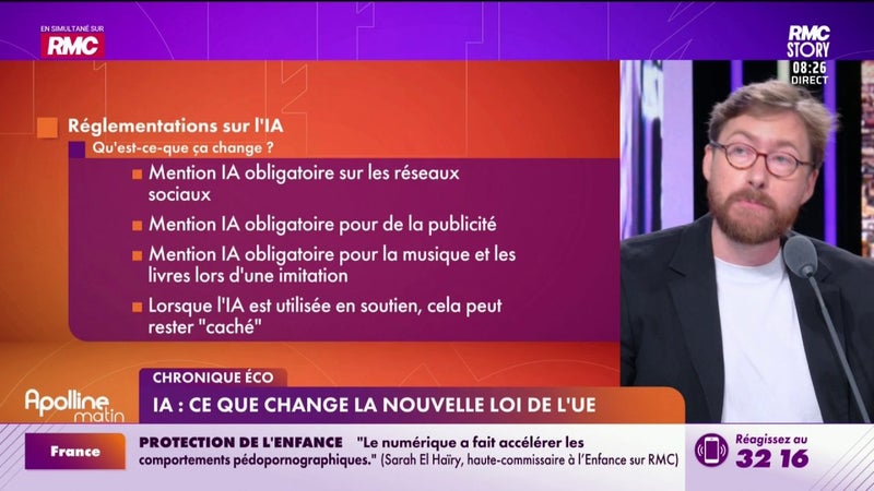 Chronique éco - IA : ce que change la nouvelle loi de l'UE