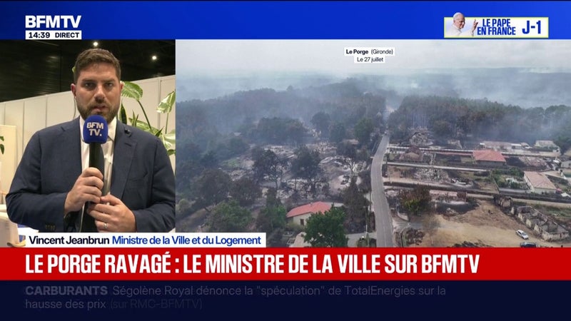Le Porge ravagé: les assurances "ont une responsabilité" et doivent être "pleinement mobilisées", déclare Vincent Jeanbrun, ministre de la Ville et du Logement