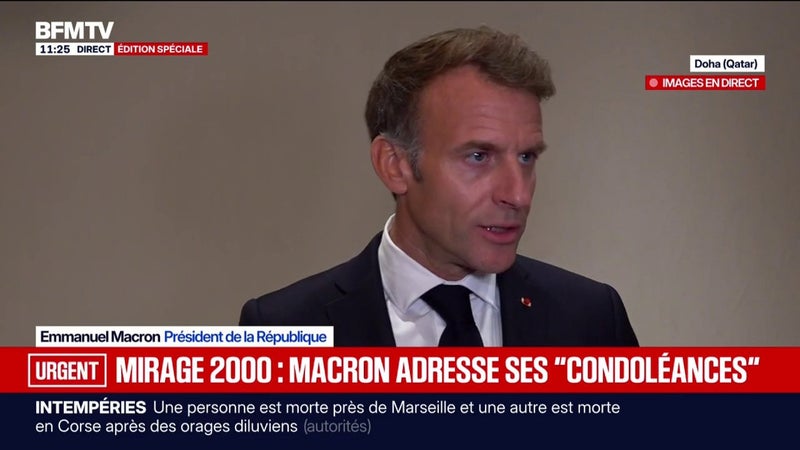 Emmanuel Macron indique que sa visite au Moyen-Orient vise à "garantir des volumes sur des catégories d'hydrocarbures dont nous sommes dépendants"