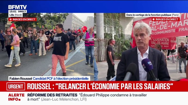 Mobilisation: "On veut que ça change maintenant", exige Fabien Roussel, candidat PCF à la présidentielle