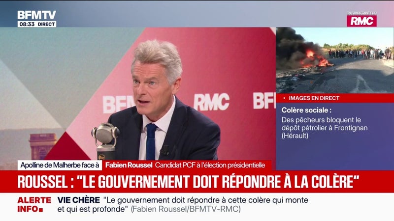 Fabien Roussel, candidat PCF à l'élection présidentielle demande "une baisse de la TVA de 20% à 5,5% sur l'énergie"