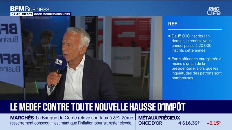 Le Medef contre toute nouvelle hausse d'impôt