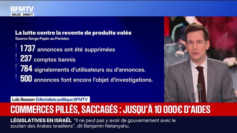 Le gouvernement promet des aides allant "jusqu'à 10.000 euros" pour les commerces vandalisés en marge des manifestations
