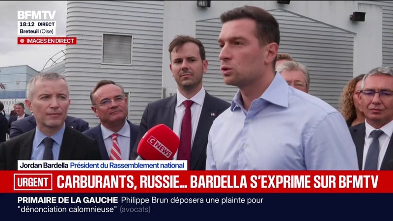 Prix des carburants: "On est dans une situation d'extrême urgence", déclare Jordan Bardella, président du RN