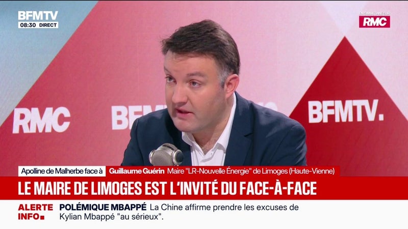 Violences du 17 octobre: "Quand on détruit une mairie, on ne détruit pas la maison d'un entrepreneur du CAC 40", déplore Guillaume Guérin, maire LR-Nouvelle Énergie de Limoges