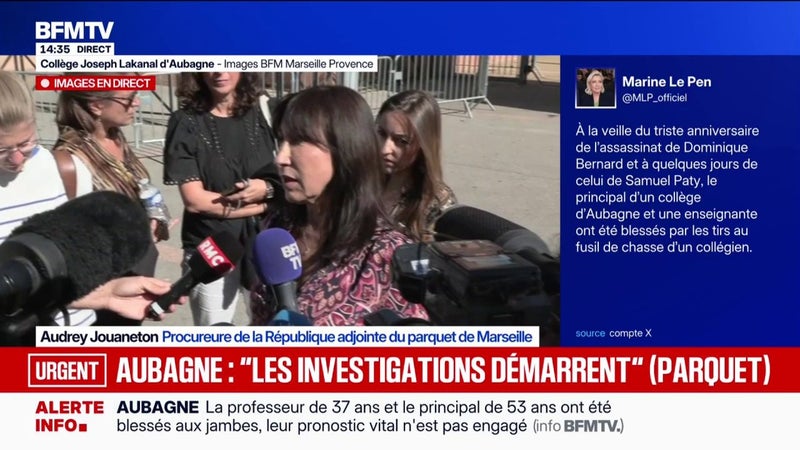 Principal blessé par balle à Aubagne: le collégien "est entré avec un étui de guitare", indique la procureure de la République adjointe de Marseille