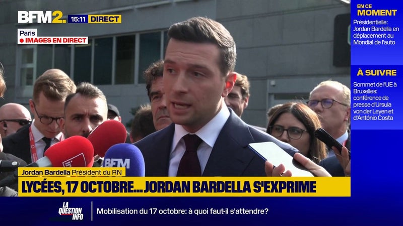 17 octobre: "Une journée pour la France du chaos", assure Jordan Bardella