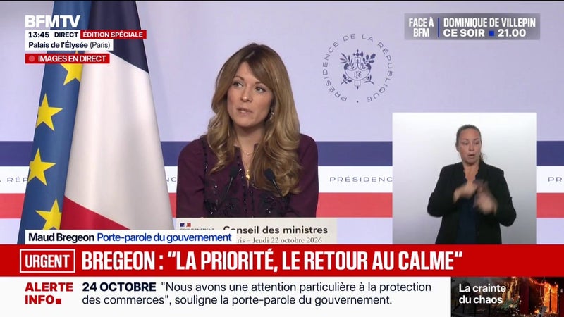 Accusations de violences policières le 17 octobre: Maud Bregeon, la porte-parole du gouvernement, défend "le travail remarquable" des forces de l'ordre