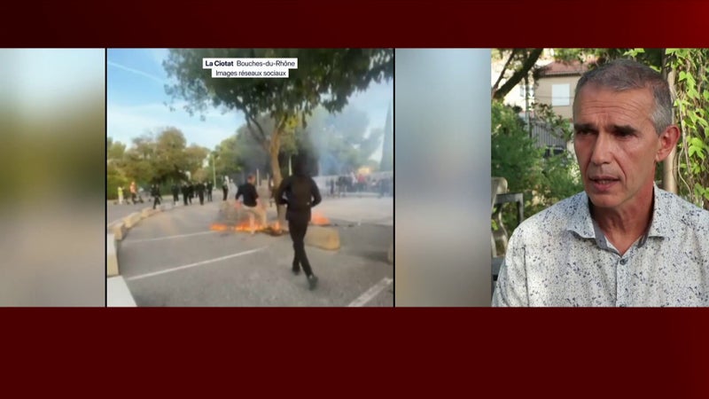 DOCUMENT BFMTV. "J'avais les pieds très près du feu": un professeur aspergé d'essence à La Ciotat lors d'une mobilisation lycéenne témoigne