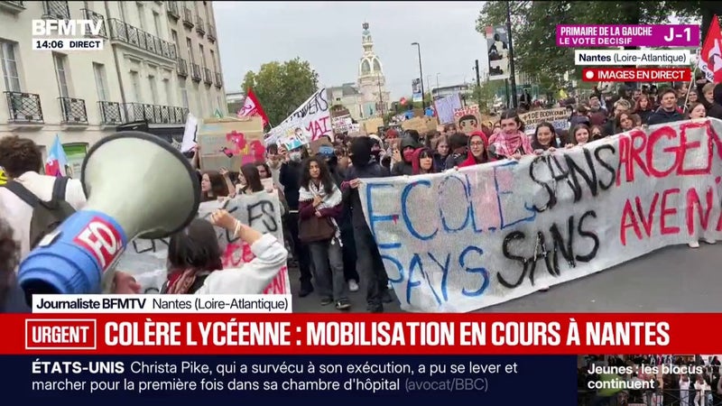 Colère lycéenne: un cortège s'est élancé à Nantes ce vendredi après-midi