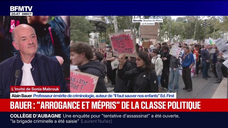 "L'arrogance, la suffisance et le mépris de la classe politique sont un phénomène de rejet collectif", estime Alain Bauer, professeur émérite de criminologie