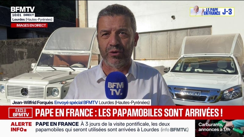 Les deux papamobiles qui seront utilisées pendant la visite du pape en France sont arrivées à Lourdes