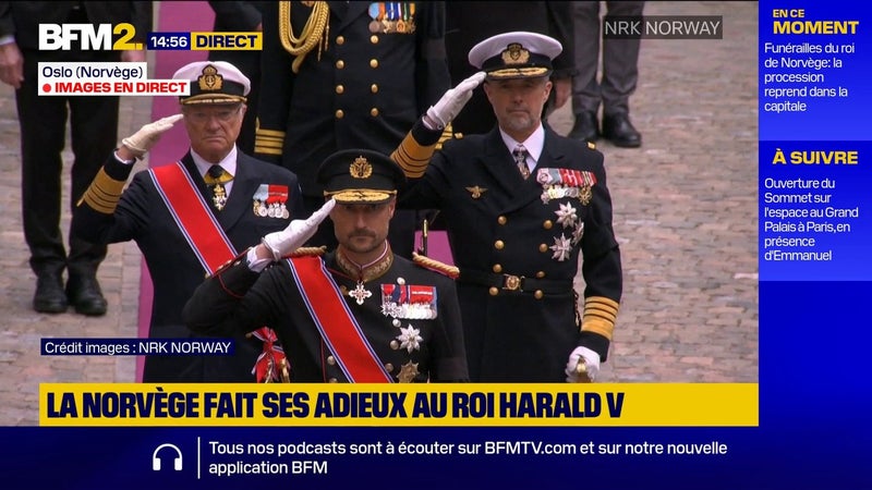 Norvège: la dépouille du roi Harald V conduite en sa dernière demeure