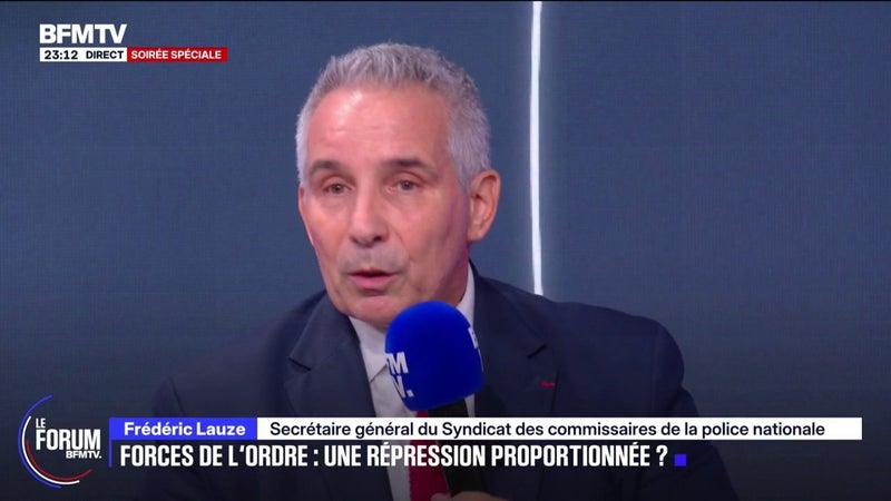 FORUM BFMTV - "Il y a eu 8.000 interpellations, les lycéens pacifistes devraient dire que c'est très bien qu'on ait mis de côté 8.000 personnes violentes", estime Frédéric Lauze, secrétaire général du Syndicat des commissaires de la police nationale