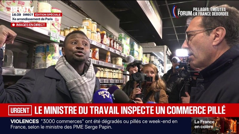 Pillages à Paris: "Ce n'étaient pas des manifestants, c'étaient des casseurs, le couvre-feu est nécessaire", affirme ce commerçant victime de vandalisme