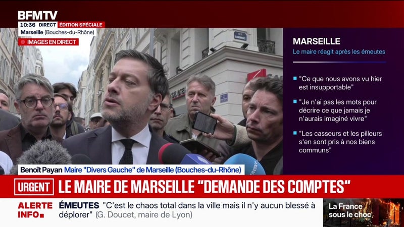 "J'ai demandé à être reçu par le Premier ministre", affirme Benoît Payan, maire de Marseille