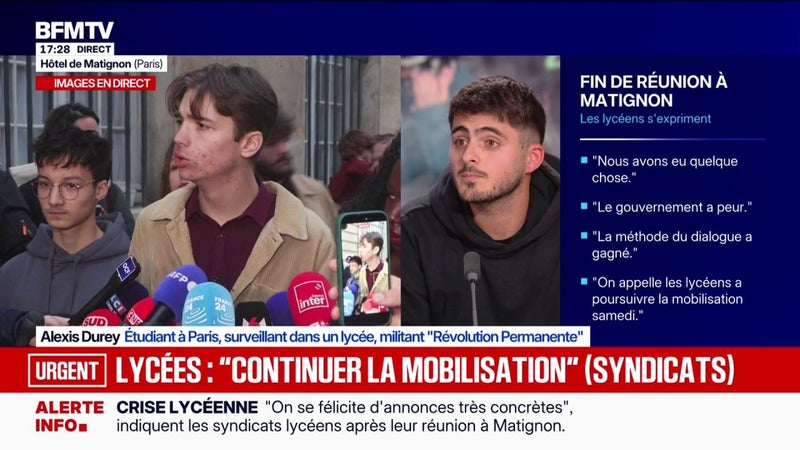 "C'est un mélange de miettes et d'arnaques": Alexis Durey, étudiant et militant "Révolution Permanente", réagit aux annonces de Sébastien Lecornu après avoir rencontré des lycéens