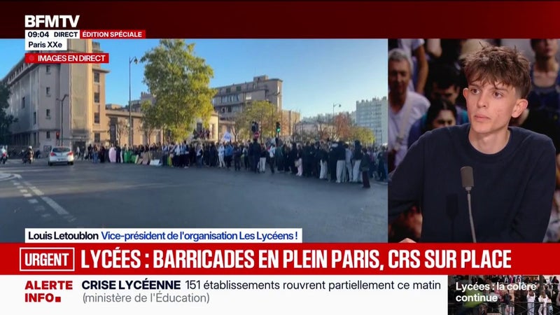 Colère des lycéens: "Sébastien Lecornu doit répondre clairement à nos revendications", défend Louis Letoublon, vice-président de l'organisation "Les Lycéens!"