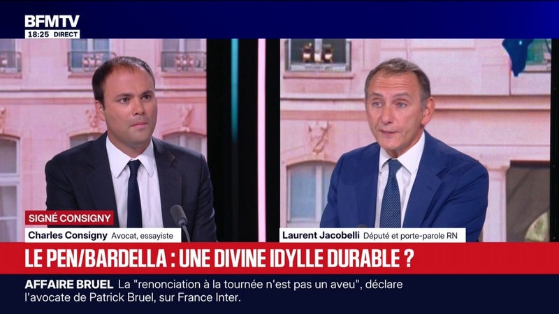 SIGNÉ CONSIGNY - Bardella/Le Pen: "Tout le monde croit que Jordan est le clown de Marine, c'est faux", précise Laurent Jacobelli, député et porte-parole du RN