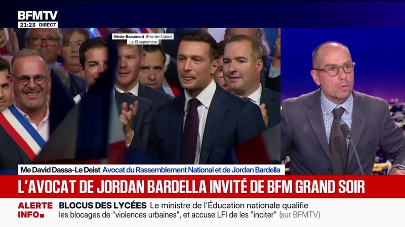 Écrits antisémites attribués à Jordan Bardella: son avocat, Me David Dassa-Le Deist, dénonce des "calomnies"