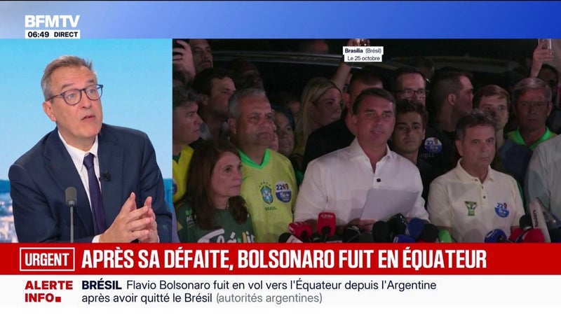 Après sa défaite à l'élection présidentielle, Flávio Bolsonaro serait en vol vers l'Équateur