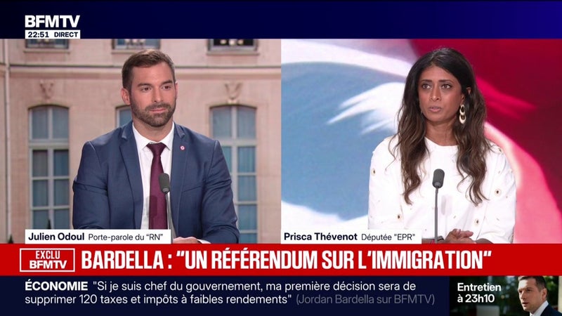 Référendum sur l'immigration proposé par le RN: "Leur sujet de cœur, leur sujet de prédilection, c'est l'immigration", déclare Prisca Thévenot, députée EPR