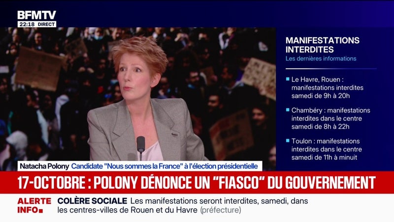 Violences du 17 octobre: Natacha Polony, candidate "Nous sommes la France" à la présidentielle dénonce un "fiasco" et espère "que le gouvernement a tiré les leçons de ce qu'il s'est passé"
