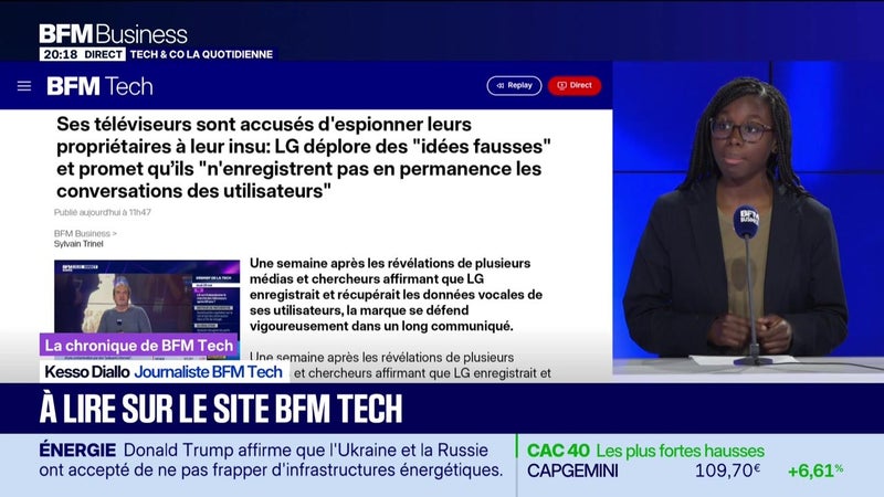 À lire sur le site Tech&Co : Ses téléviseurs sont accusés d'espionner leurs propriétaires à leur insu : LG déplore des "idées fausses" et promet qu'ils "n'enregistrent pas en permanence les conversations des utilisateurs", par Kesso Diallo - 14/09