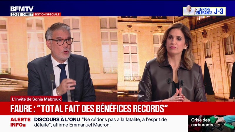 Olivier Faure, candidat à la primaire socialiste, demande au président de la République "une taxation exceptionnelle sur les profits exceptionnels des pétroliers"