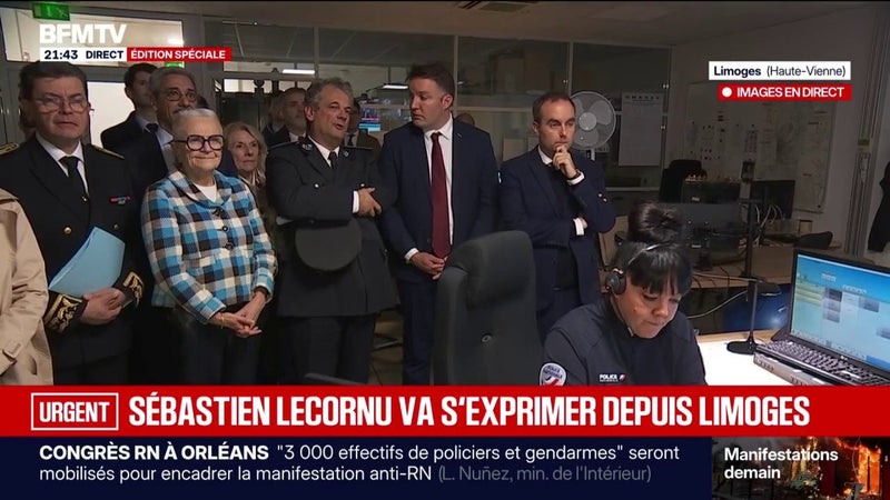 Le Premier ministre Sébastien Lecornu auprès des forces de l'ordre à Limoges dans la Haute-Vienne