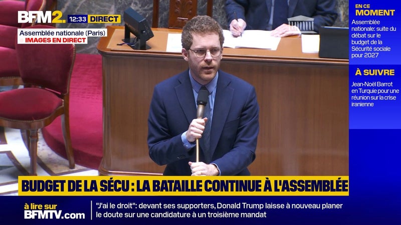 "Le budget de la France n'est pas un jeu vidéo": David Amiel accuse les députés RN "de doubler" le déficit de la Sécurité sociale
