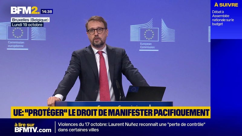 17 octobre: l'Union européenne appelle la France à "protéger" le droit à manifester pacifiquement