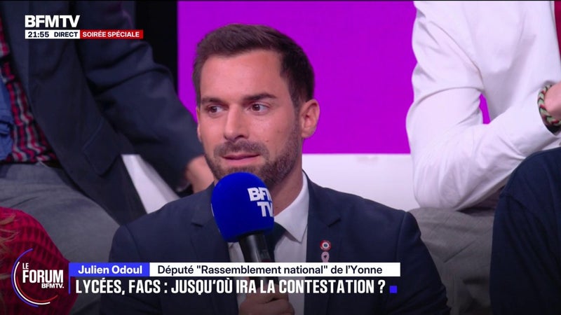 FORUM BFMTV - Mobilisation lycéenne: "Je partage ces problèmes de rythmes" scolaires, déclare Julien Odoul, député RN de l’Yonne