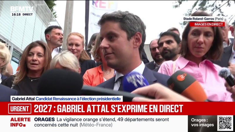 Présidentielle 2027: "Je crois que c'est possible que la France redevienne la première puissance d'Europe", pressent Gabriel Attal, candidat à l'élection