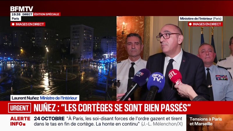 Mobilisation du 24 octobre: "Beaucoup d'armes par destinations saisies", annonce Laurent Nuñez, ministre de l'Intérieur