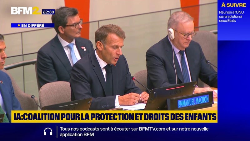IA: Emmanuel Macron veut "bâtir une gouvernance de l'intelligence artificielle fondée sur les droits de l'enfant"