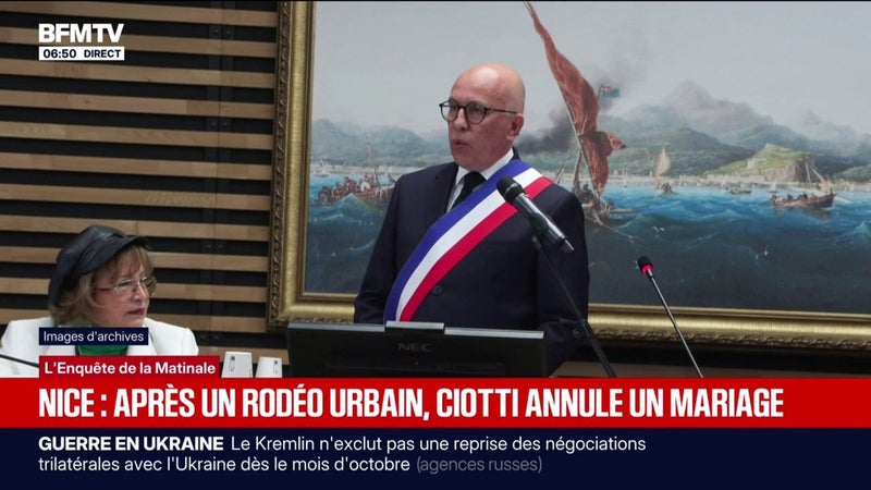 Nice: après un rodéo urbain, Éric Ciotti annule un mariage en raison de nuisances sur la route