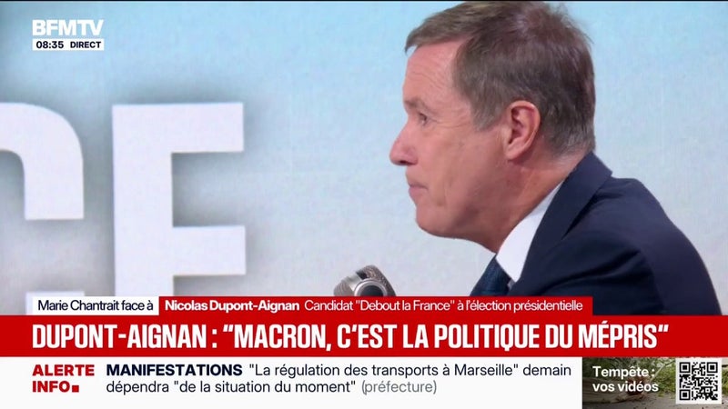 Enseignement: Nicolas Dupont-Aignan, candidat Debout la France à l'élection présidentielle, estime que la France a abandonné le "système méritocratique de la IIIe République"