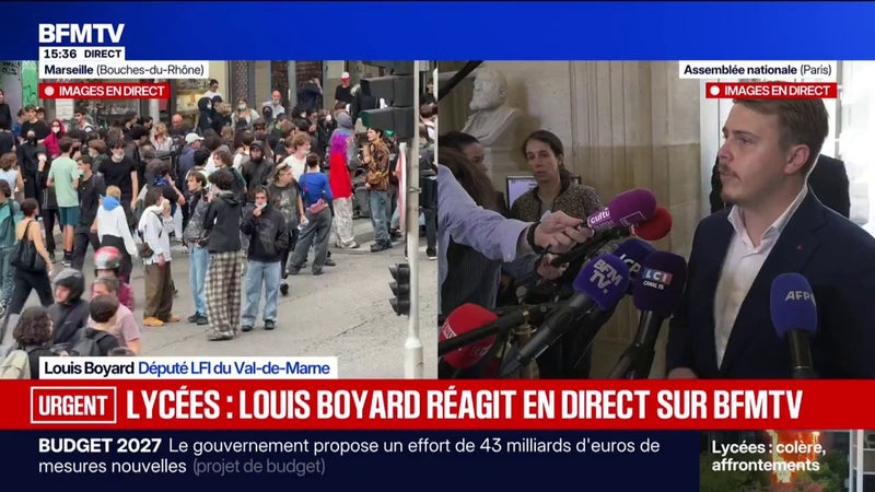 Colère lycéenne: "On a toujours appelé à des manifestations non-violentes", assure Louis Boyard, député LFI du Val-de-Marne