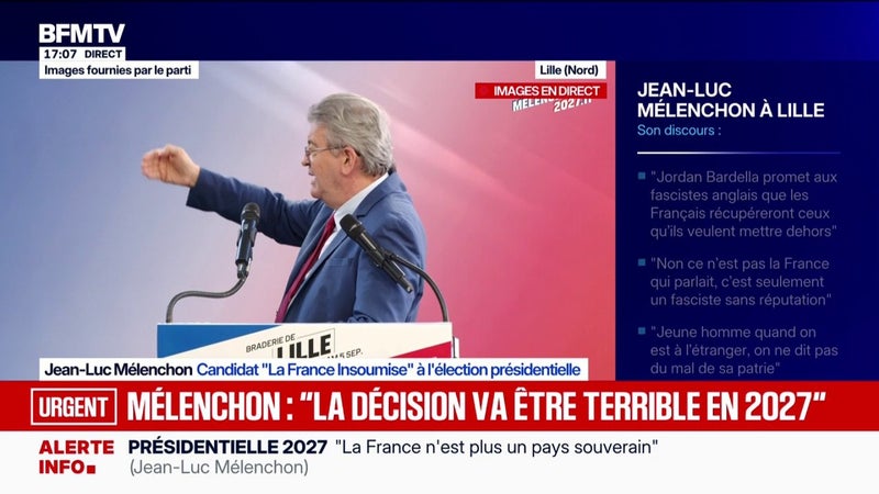 Jean-Luc Mélenchon, candidat de La France insoumise à l'élection présidentielle, réitère sa proposition d'annuler la dette française auprès de la Banque centrale européenne