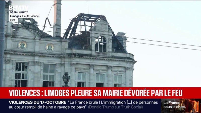 "La police nationale a mis une heure à arriver": émotion et questions en suspens après l'incendie à la mairie de Limoges