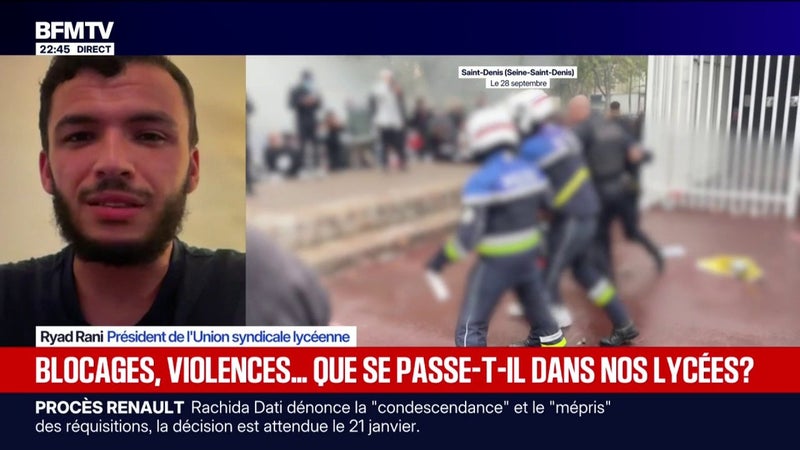 Blocage des lycées: "Je ne vois aucune instrumentalisation", assure Ryad Rani, président de l'Union syndicale lycéenne