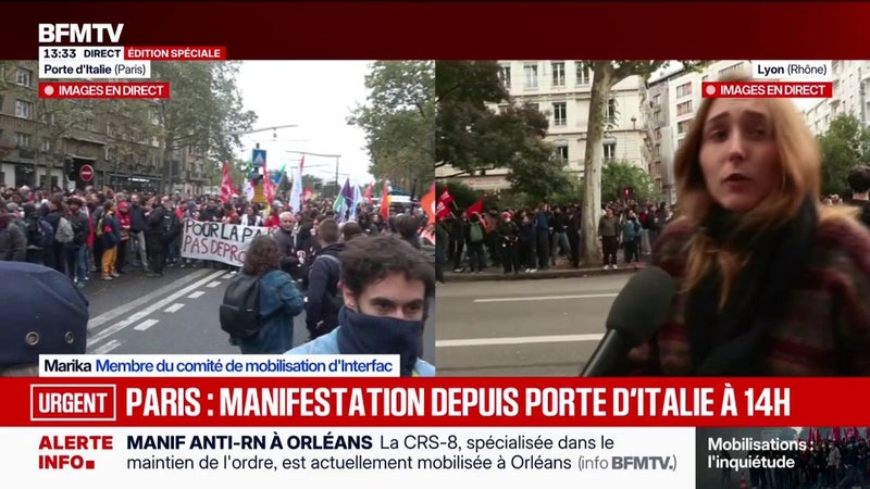 14 octobre à Lyon: "On est révoltés par cette interdiction des rassemblements", confie Marika, membre d'Interfac
