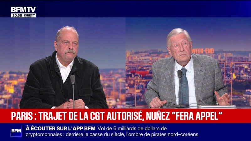 Manisfestation du 31 octobre à Paris: "Si j'étais un responsable syndical de haut niveau, j'accepterai le tracé du préfet", juge Éric Dupond-Moretti, ancien Garde des Sceaux