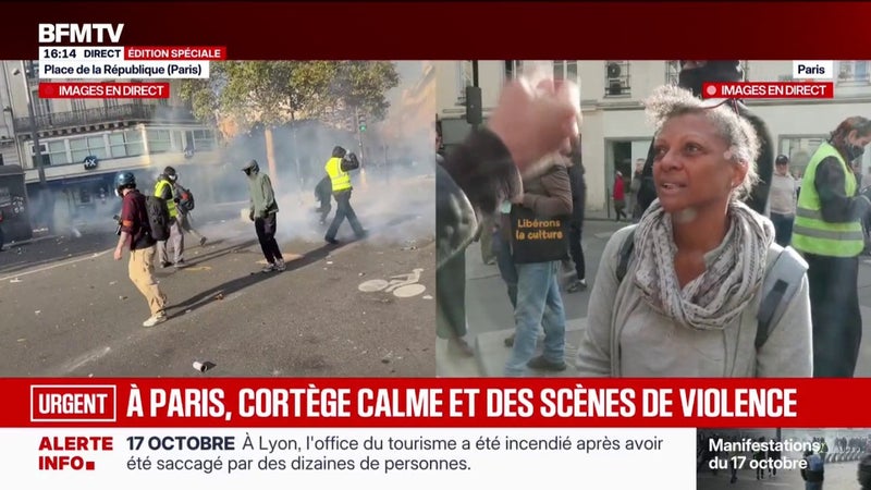 Manifestations du 17 octobre: "C'est important de montrer qu'on a des choses à dire", assure cette manifestante
